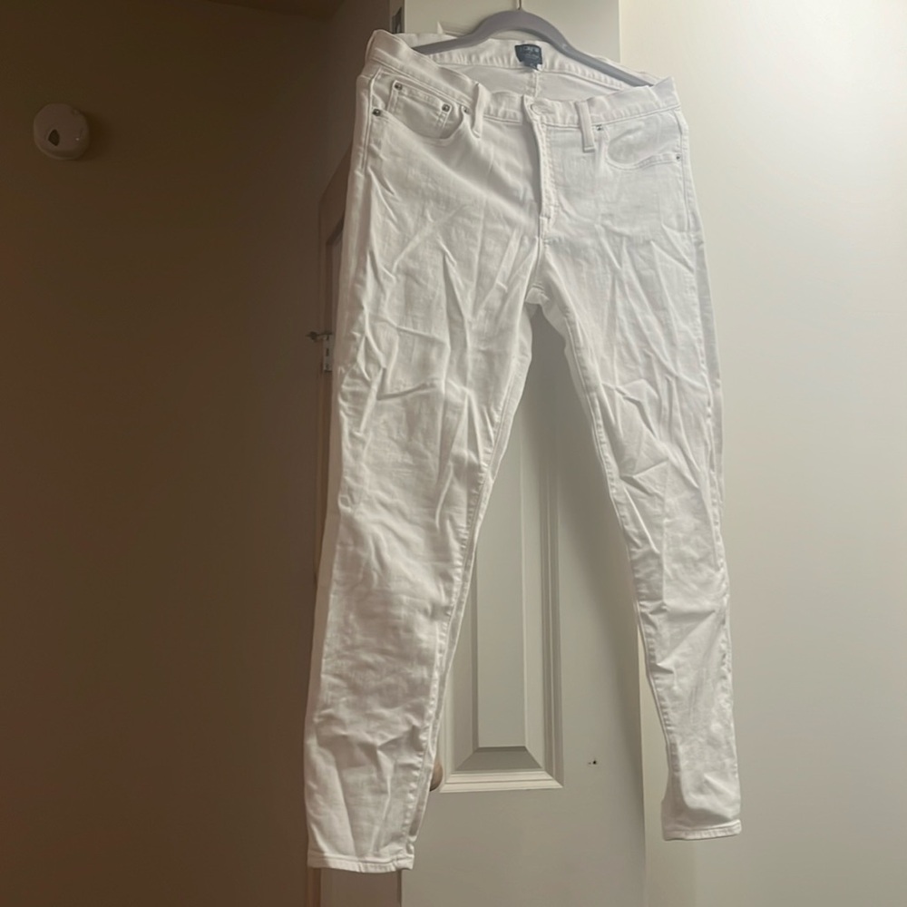 White Mid-rise Skinny Jeans